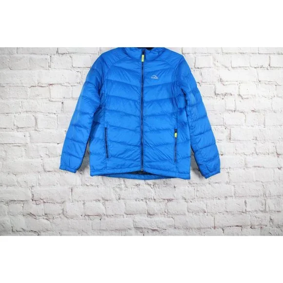 LL Bean Ultralight 650 Deep Sapphire Nylon Down Hooded Winter Jacket L14-16 - Picture 2 of 9